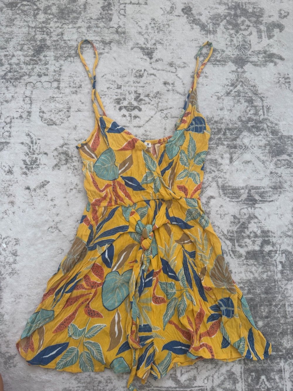 Pull and Bear Romper Size S- Yellow Floral Multicolored